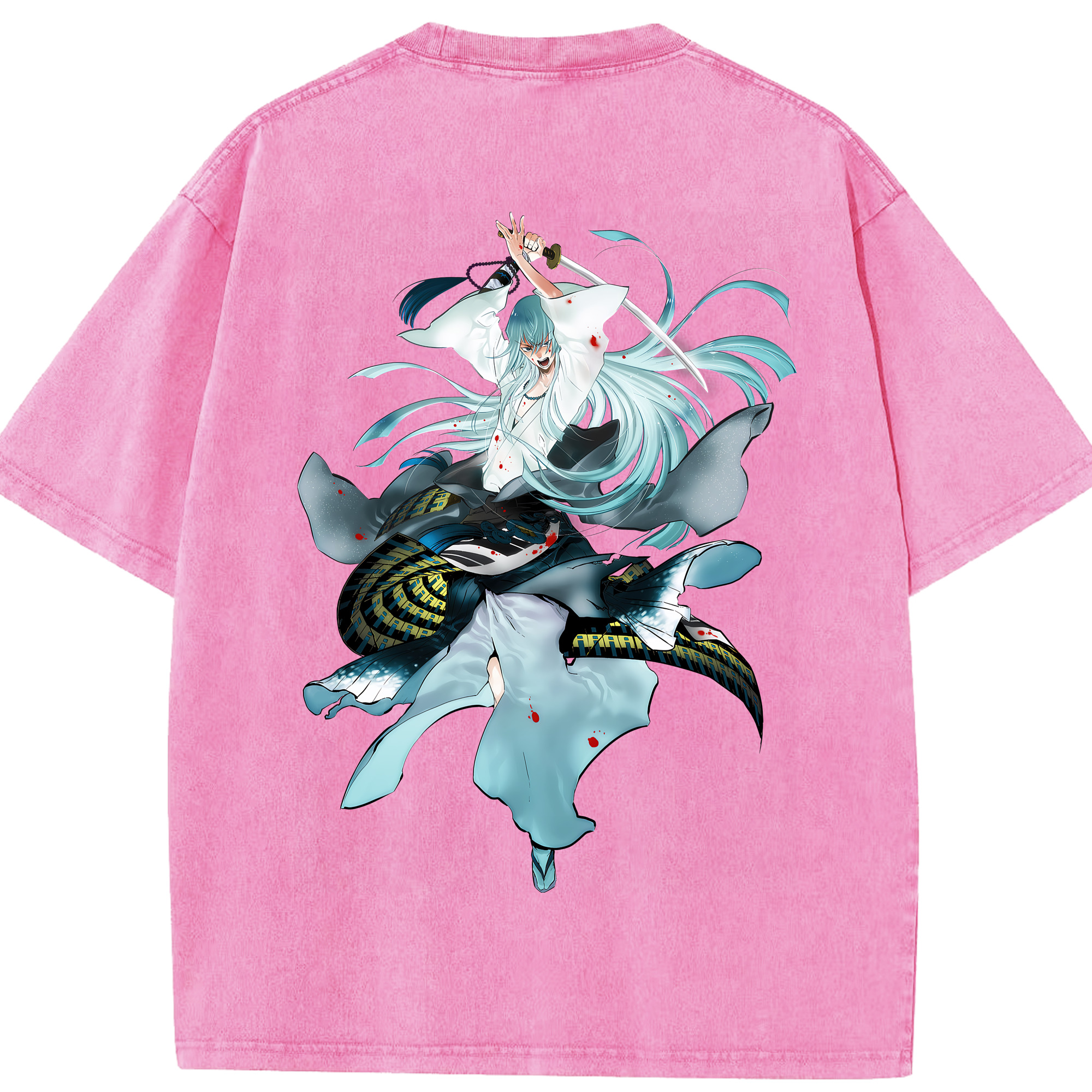 （画像用） 刀剣乱舞 Touken Ranbu 綿100% ヴィンテージ風 半袖Tシャツ（背面プリント）